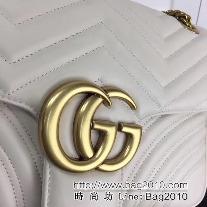 GUCCI古馳頂級原單 新款專櫃品質 實物實拍 443496 米白鏈條包 HY1179